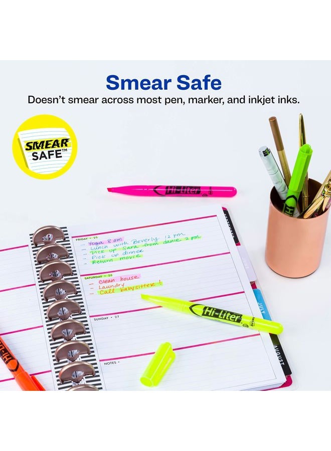 AVERY Hi-Liter Pen-Style Highlighters, Smear Safe Ink, Chisel Tip, 4 Assorted Color Highlighters (23545) - Image 2