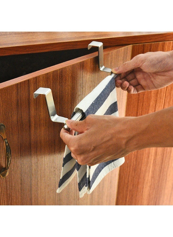 No-Drill Over Cabinet Towel Bar Holder - Polished Stainless Steel for Dish Hand Towels (2.5"x9.25"x2.5") - Image 4