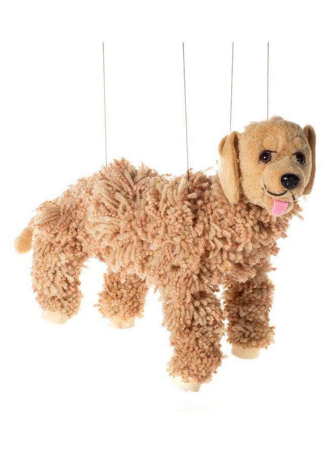 Artisan Owl Labrador Marionette Puppet - Yarn Dog with Wooden Feet, Detachable Strings (Brown) - Image 1