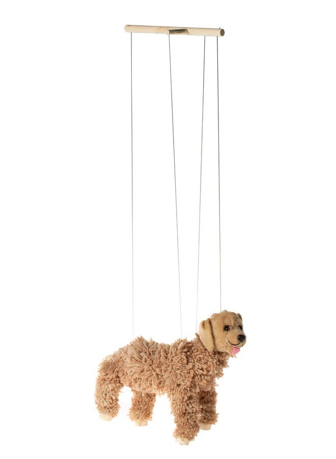 Artisan Owl Labrador Marionette Puppet - Yarn Dog with Wooden Feet, Detachable Strings (Brown) - Image 2