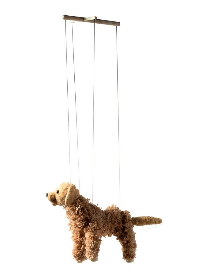 Artisan Owl Labrador Marionette Puppet - Yarn Dog with Wooden Feet, Detachable Strings (Brown) - Image 4