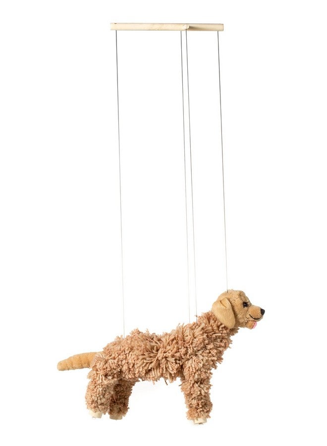 Artisan Owl Labrador Marionette Puppet - Yarn Dog with Wooden Feet, Detachable Strings (Brown) - Image 3