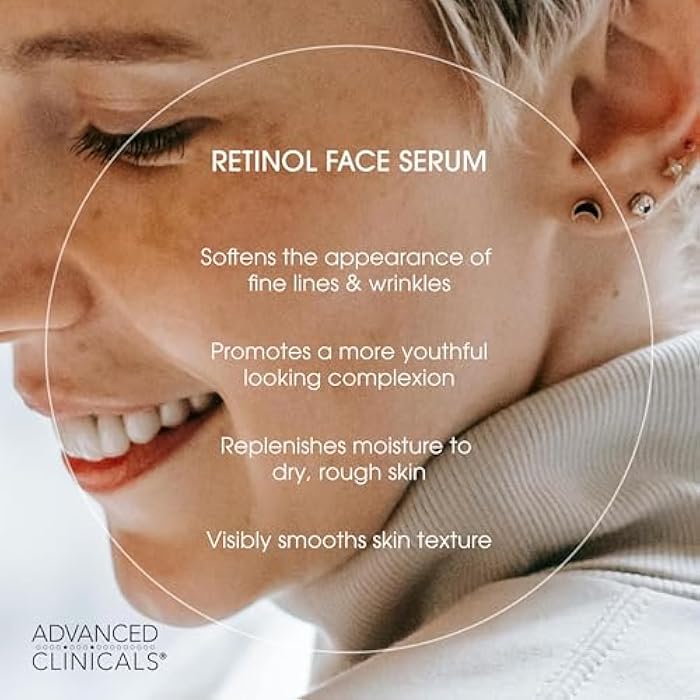 Advanced Clinicals Retinol Serum For Face | Visible Anti Aging Retinol Serum Skin Care Face Moisturizer With Vitamin E Helps Improve Look Of Wrinkles, Fine Lines, & Uneven Skin Tone, 1.75 Fl Oz - Image 3