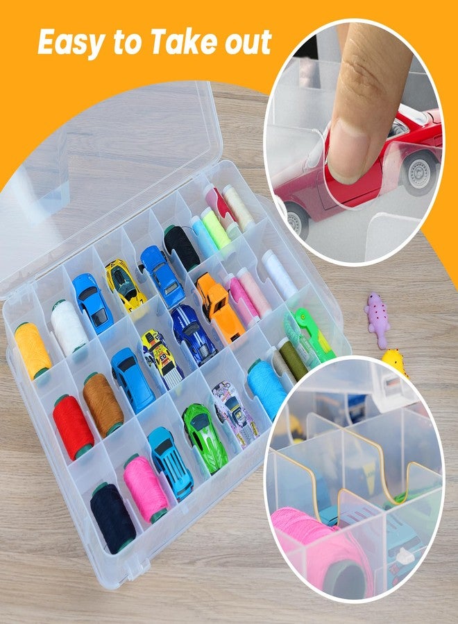 Gbivbe 46 Grids Sewing Organizer, Double Sided Thread Box Storage, Portable Clear Plastic Organizer Box for Embroidery and Sewing Threads, Embroidery Floss, Crafts, Small Toys (Clear,1 Pack) - Image 5