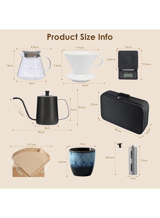 إيروريكس مجموعة ماكينة القهوة V60 مع حقيبة حمل محمولة ومقياس قهوة ووعاء قهوة وفلتر قهوة وطاحونة قهوة ومجموعة من 7 قطع - Image 4