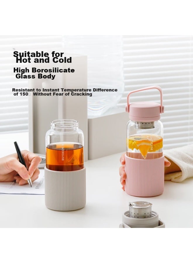 Buydeem Glass Tea Infuser Cup High Temperature Resistant Portable Travel Mug Gift Cup - Image 5