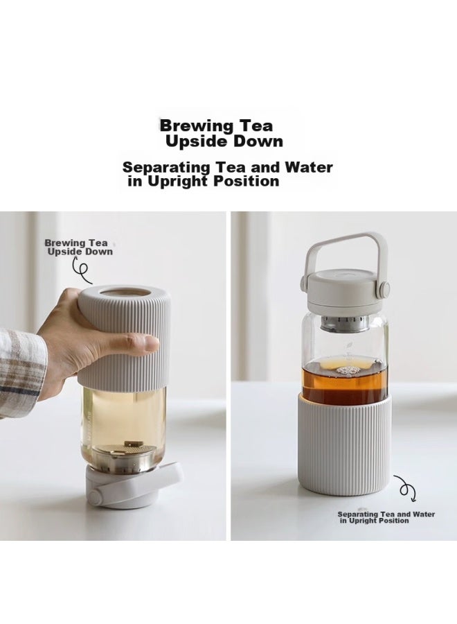 Buydeem Glass Tea Infuser Cup High Temperature Resistant Portable Travel Mug Gift Cup - Image 2