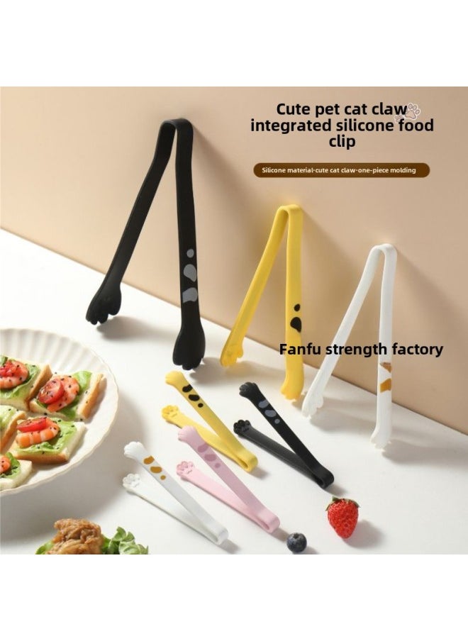 Generic - Silicone Food Clip Plastic Non-dirty Hands Snack Clip Cute Cat Claw Clip Kitchen High Temperature Food Clip Potato Chips Clip-Colour:♉♈Integrated Silicone/high Temperature Resistant (12cm) Pink Upgraded Model♉♈ - Image 1