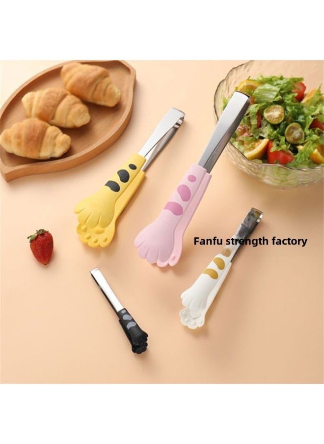 Generic - Silicone Food Clip Plastic Non-dirty Hands Snack Clip Cute Cat Claw Clip Kitchen High Temperature Food Clip Potato Chips Clip-Colour:♉♈Integrated Silicone/high Temperature Resistant (12cm) Pink Upgraded Model♉♈ - Image 1