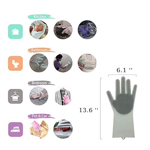 CLAPONE Gloves for Washing Dishes/Hand Gloves for Kitchen/Kitchen Gloves for Dishwashing/Dish Washing for Women/Cleaning/Rubber Scotch/Home Essentials Products/Silicone/cooking/Bathroom (Multicolor) - Image 2