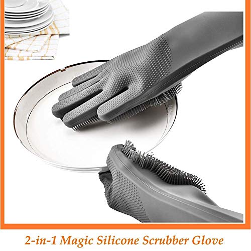 CLAPONE Gloves for Washing Dishes/Hand Gloves for Kitchen/Kitchen Gloves for Dishwashing/Dish Washing for Women/Cleaning/Rubber Scotch/Home Essentials Products/Silicone/cooking/Bathroom (Multicolor) - Image 4