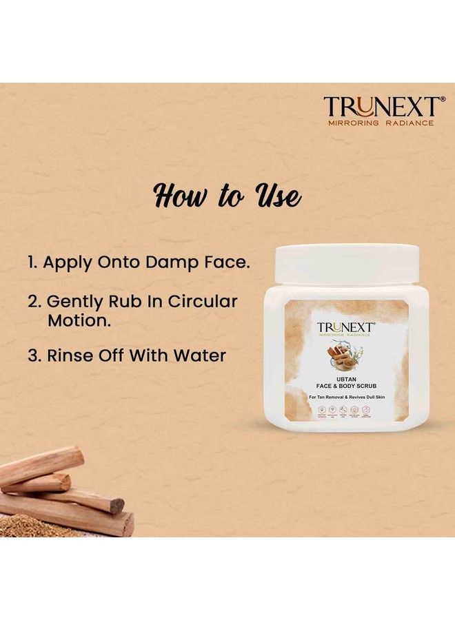 TRUNEXT Ubtan Face And Body Scrub For Tan Removal And Reviving Dull Skin Natural And Effective Skin Brightening Turmeric Extracts Formula 200 Ml - Image 4