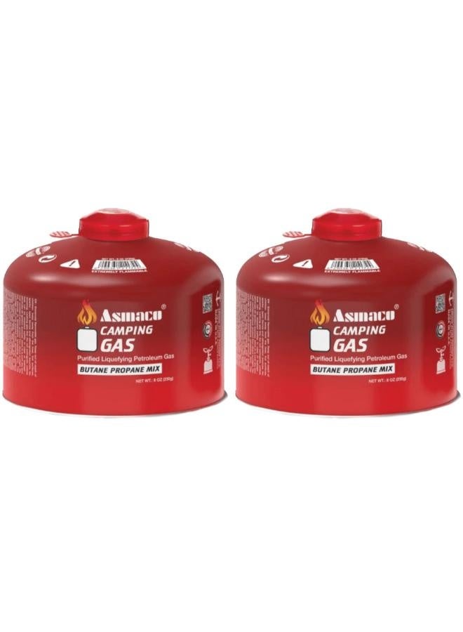 Asmaco Camping Gas Butane Portable Propane Mix - 230G - Set of 02