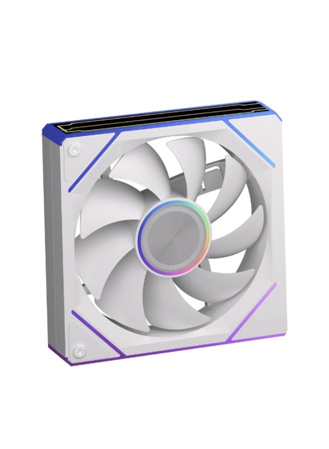 ثيرمو مراوح بي سي رينوكس RX08 مقاس 120 ملم PWM اضاءة ARGB لون أبيض – قطعة واحدة - Image 2