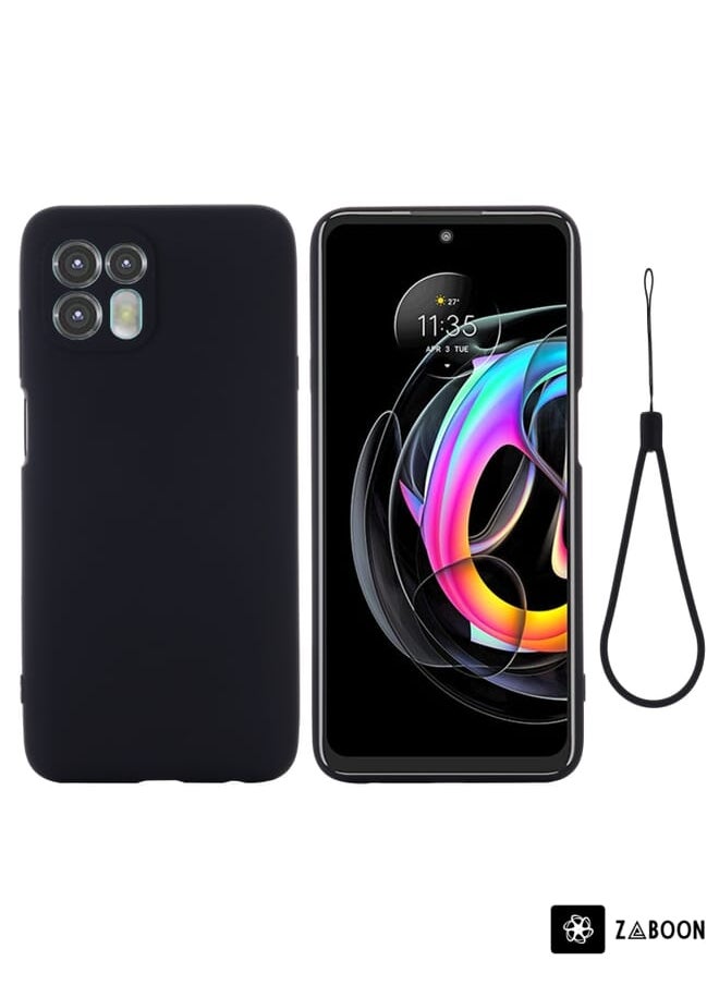 Green Tiger - For Motorola Moto Edge 20 Lite / Edge 20 Fusion Pure Color Liquid Silicone Shockproof Full Coverage Phone Case(Black) - Image 1