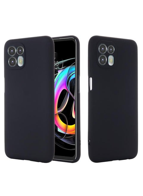 For Motorola Moto Edge 20 Lite / Edge 20 Fusion Pure Color Liquid Silicone Shockproof Full Coverage Phone Case(Black)