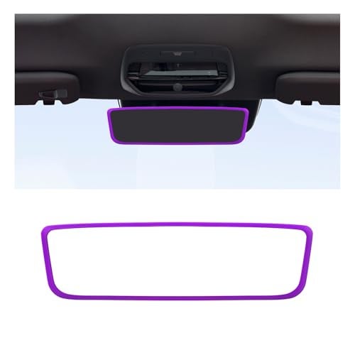 Suvnie Car Rear View Mirror Protector Frame Silicone Auto Rearview Edge Protective Cover Compatible With Model 3 Y Car Interior Decor Accessories Purple - Image 1