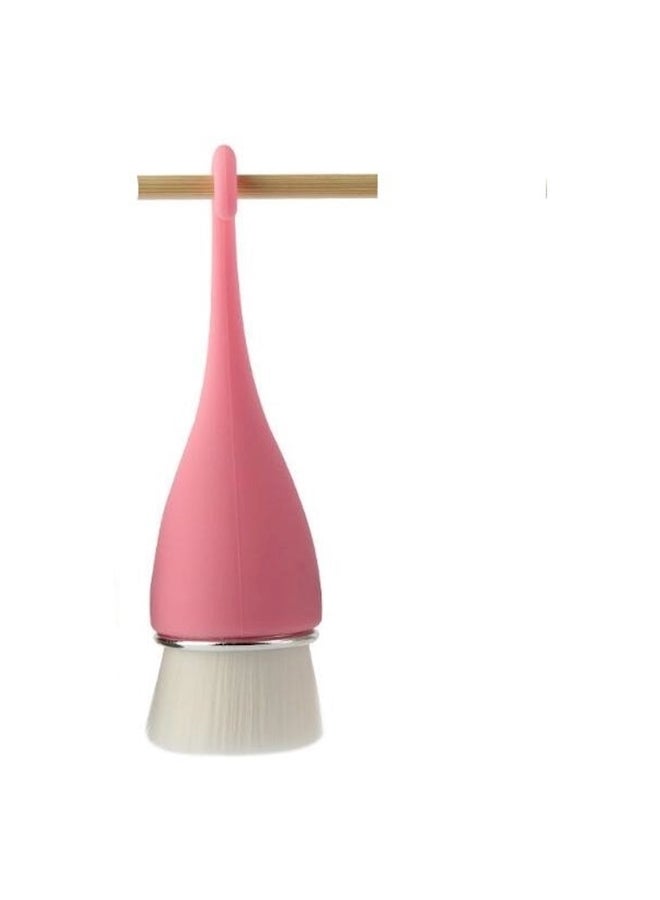 فرشاة ناعمة من الألياف لتنظيف الوجه والتنظيف العميق للمسام وردي