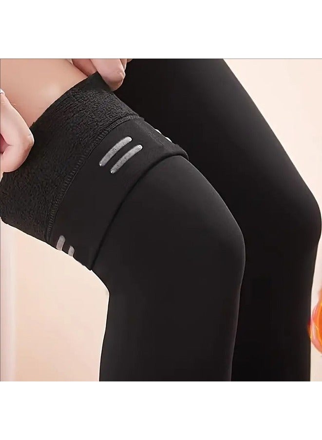 Soft & Warm Silicone Fleece Lined Thigh High Stockings, Anti-Slip Over The Knee Socks for Women, Perfect for Fall & Winter  - Image 2