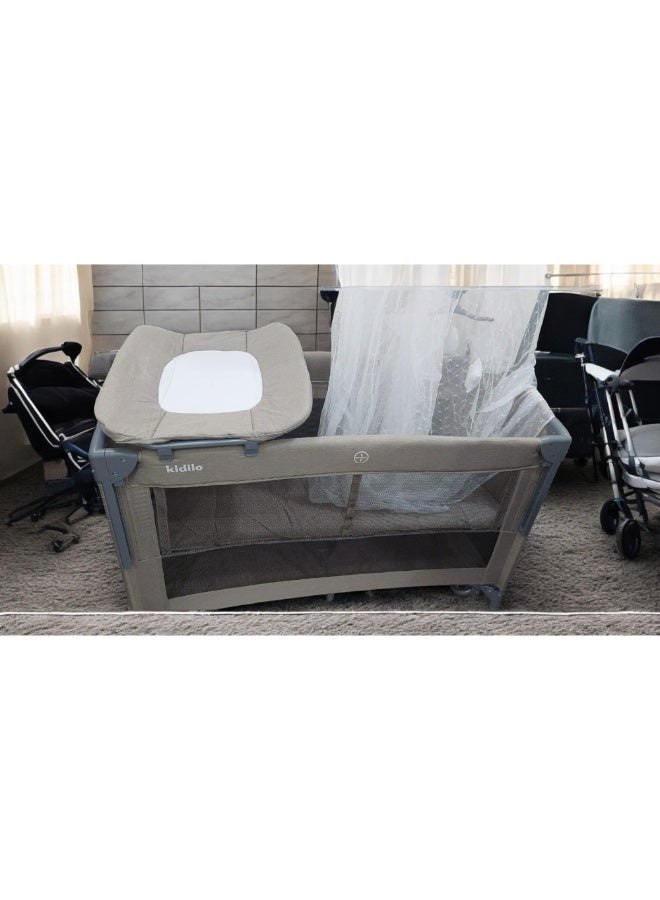 Kidilo Baby Playpen Bedside Crib Co Sleeping crib Drop side bed travel cot drop side different levels with  Anti-Mosquito net and toys code(T702L ) - Image 4