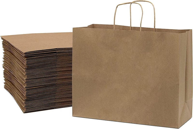 RanGit Bhumi Gift Bags 25pcs 16x12x5 Large Brown Paper Bags for Shopping Retail Paper Carry Bags Party Favor Return Gifting Bags Disposable Recyclable Eco Friendly 16x5x12 in Brown 25 pack - Image 1