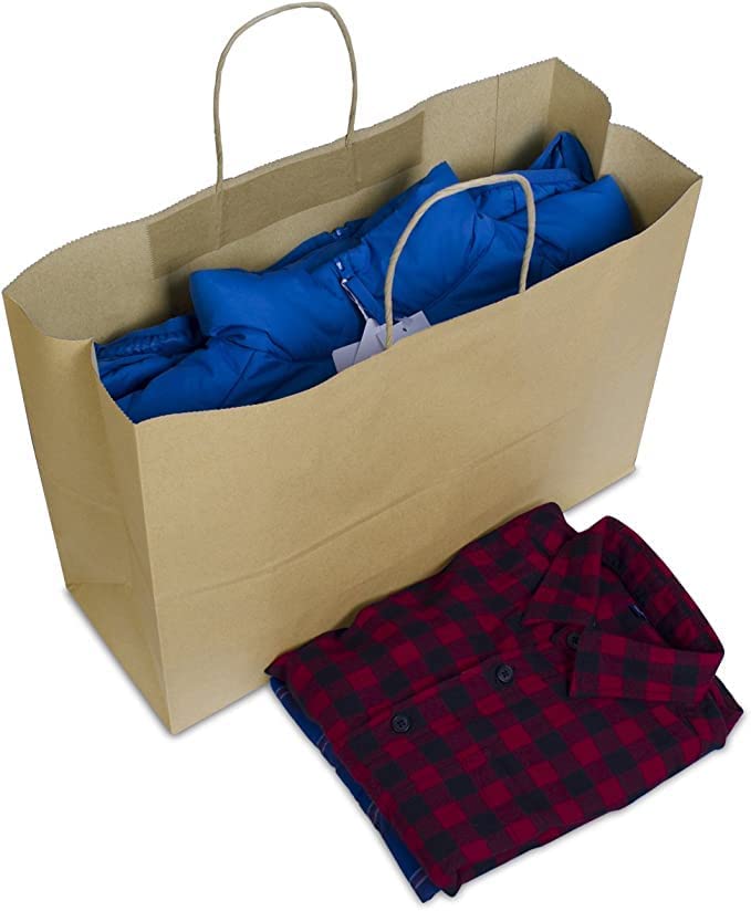 RanGit Bhumi Gift Bags 25pcs 16x12x5 Large Brown Paper Bags for Shopping Retail Paper Carry Bags Party Favor Return Gifting Bags Disposable Recyclable Eco Friendly 16x5x12 in Brown 25 pack - Image 5