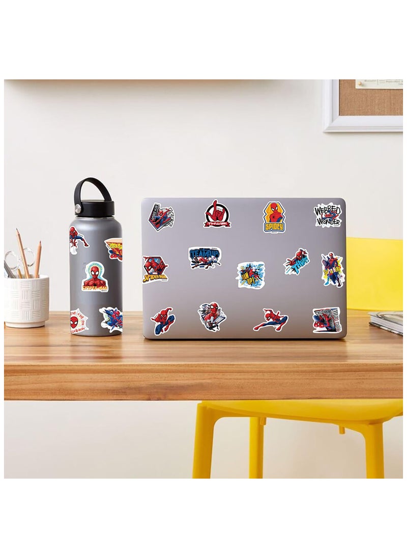 SYOSI - 50Pcs Spiderman Stickers, Waterproof Vinyl Anime Kids Stickers, Graffiti Aesthetic Stickers Decals, for Skateboard Laptop Phone Luggage Motorcycle Bicycle Fridge, Water Bottle Helmet Kids Teens Gift - Image 1