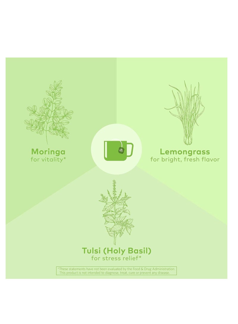 Organic India Organic India Tulsi Moringa Herbal Tea Stress Relieving and Nourishing 18 Infusion Bags 36g  - Image 3