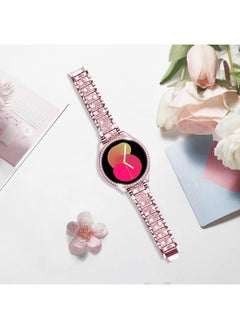 DEALELE Bands Compatible with Samsung Galaxy Watch FE / 5/4 40mm, 20mm Slim Bling Rhinestone Diamond Metal Strap with Protective Case Replacement Bracelet and Cover for Women Men (40mm, Rose pink)  - Image 4