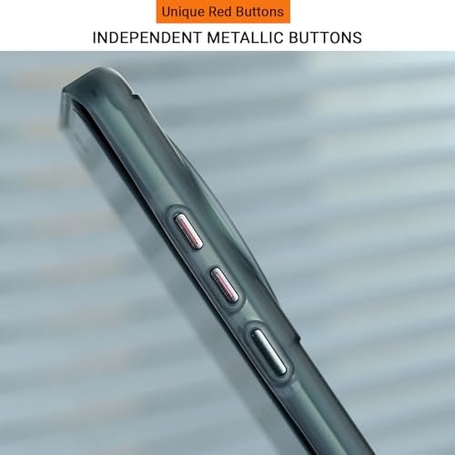 Kapa Wave Frosted Grip Back Cover for OnePlus 12R | Ultra Slim [with Metal Buttons] Matte Finish Back Case (Grey) - Image 5