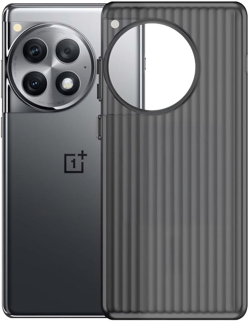 Kapa Wave Frosted Grip Back Cover for OnePlus 12R | Ultra Slim [with Metal Buttons] Matte Finish Back Case (Grey) - Image 1