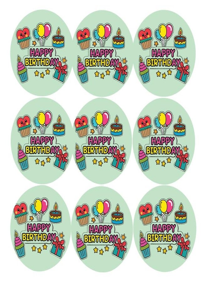 SLGIFT Vinyl Happy Birthday Theme Sticker, Self-Adhesive Vinyl Stickers, 54 Pieces, 2 x 2 Inches Round Sticker, 9 Unique Designs, R050 - Image 2