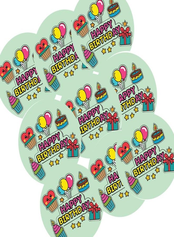 SLGIFT Vinyl Happy Birthday Theme Sticker, Self-Adhesive Vinyl Stickers, 54 Pieces, 2 x 2 Inches Round Sticker, 9 Unique Designs, R050 - Image 3
