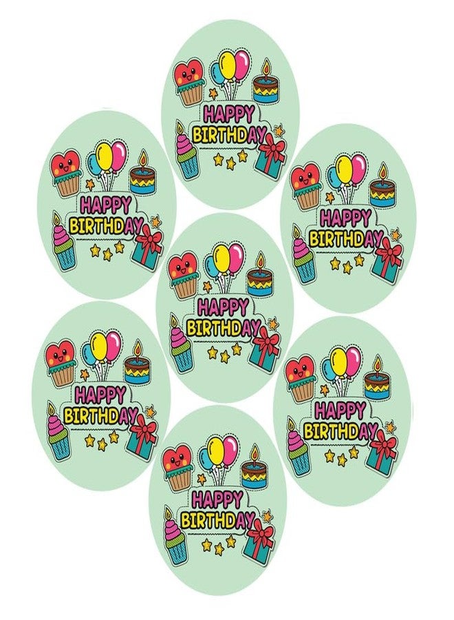 SLGIFT Vinyl Happy Birthday Theme Sticker, Self-Adhesive Vinyl Stickers, 54 Pieces, 2 x 2 Inches Round Sticker, 9 Unique Designs, R050 - Image 1