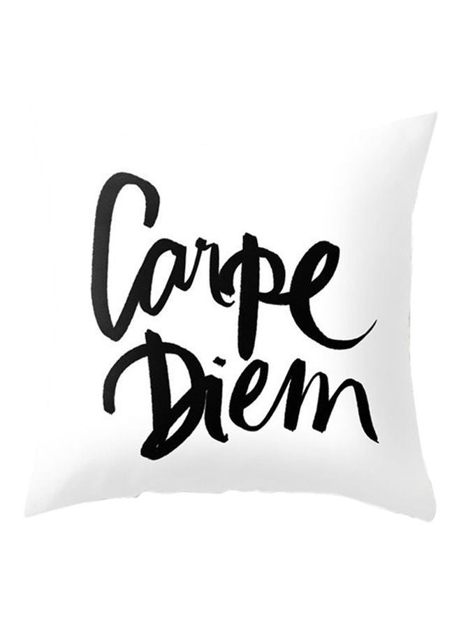 NIBEMINENT Caipe Diem Geometric Pattern Throw Pillow Cover Black/White 45x45centimeter