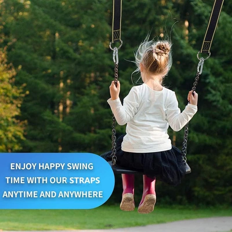 Bukela Tree Swing Straps, 10 Feet Extra Long Swing Straps, Holds 1800 lbs, with Safer Lock Snap Carabiner Hooks, Perfect for Tree Swing & Hammocks(Black) - Image 3