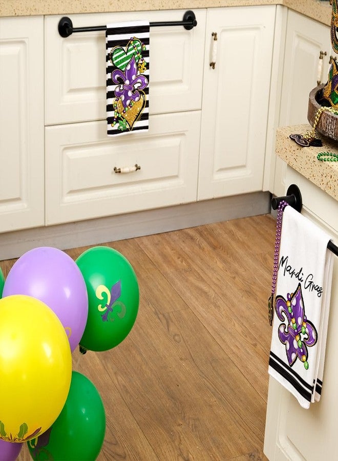 ARKENY Mardi Gras Kitchen Towels Set of 2,Purple Fleur De Lis White Polka dot Beads Dish Towels 18x26 Inch Drying Dishcloth,Farmhouse Home Mardi Gras Carnival Seasonal Holiday Decorations AD192 - Image 5