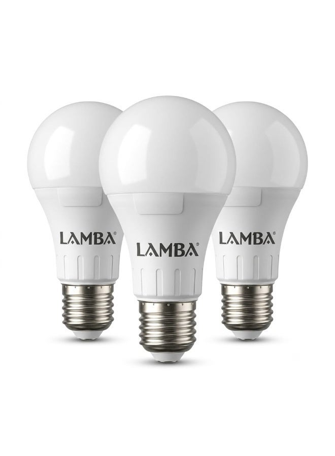 LAMBA 12W LED Bulb  White 7000K E27 1320 Lumens Energy Saving Light 110lm/W High Efficacy Pack of 3 | Stable Bright Light | Installation for Home and Office | Long Lifespan Up to 30000 hours - Image 2