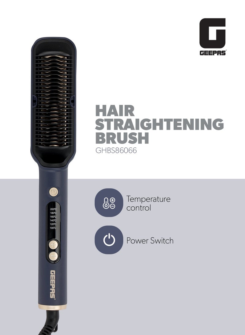 GEEPAS Hair Straightening Brush Smooth and Comb-Like Design for Hairs and Beard, Perfect For Salon and At Home Styling - Image 1