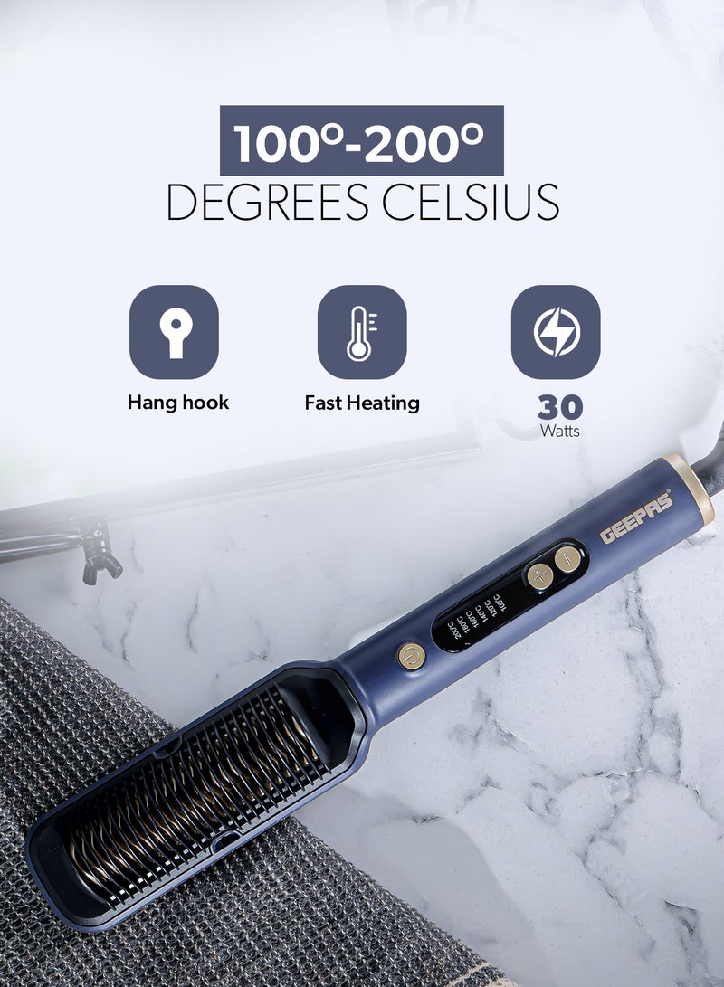 GEEPAS Hair Straightening Brush Smooth and Comb-Like Design for Hairs and Beard, Perfect For Salon and At Home Styling - Image 3