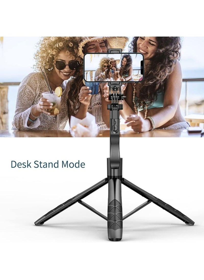Generic - Selfie Stick With Light Extendable To 160cm Selfie Stick Tripod With Bluetooth Wireless Remote Phone Holder (L16 Black Light) - Image 1