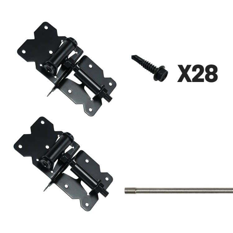 skysen Stainless Steel Self Closing Vinyl Fence Single Gate Hinge and Latch Hardware Kit -2 Hinges and 1 Latch (Single Gate Kit) - Image 2