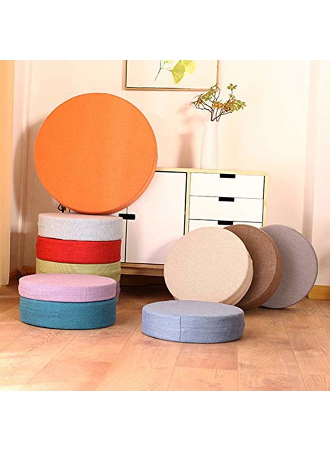 Kelendle Round Floor Pillow Cover Tatami Floor Cushion Cover Straw Japanese Futon Cover Meditation Seating Ottoman Throw Cover Protector for Living Room Indoor Outdoor Peacock Blue,19.69 inches - Image 5
