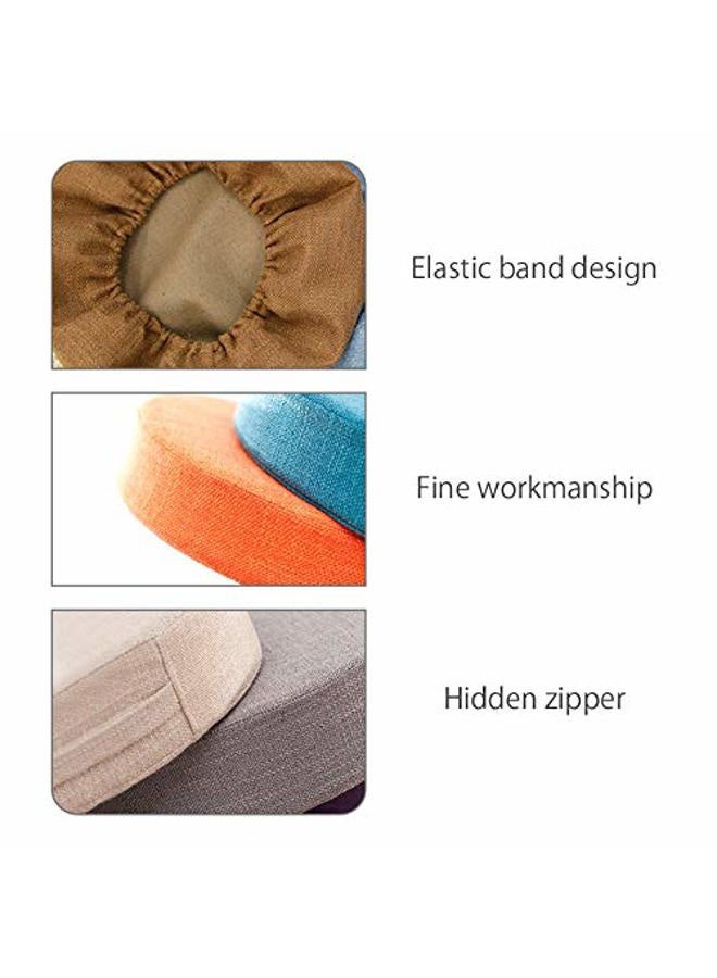Kelendle Round Floor Pillow Cover Tatami Floor Cushion Cover Straw Japanese Futon Cover Meditation Seating Ottoman Throw Cover Protector for Living Room Indoor Outdoor Peacock Blue,19.69 inches - Image 3
