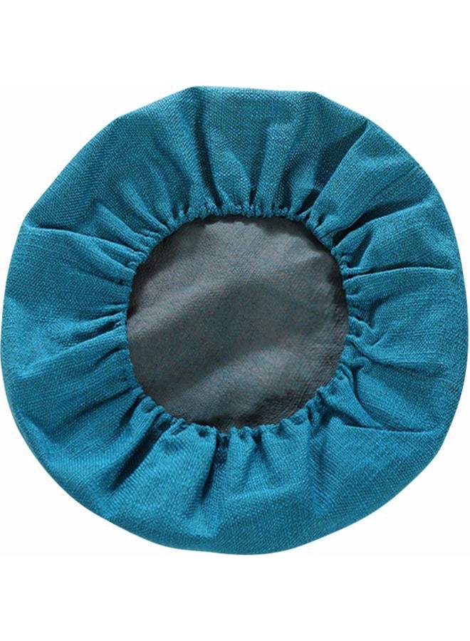 Kelendle Round Floor Pillow Cover Tatami Floor Cushion Cover Straw Japanese Futon Cover Meditation Seating Ottoman Throw Cover Protector for Living Room Indoor Outdoor Peacock Blue,19.69 inches - Image 1
