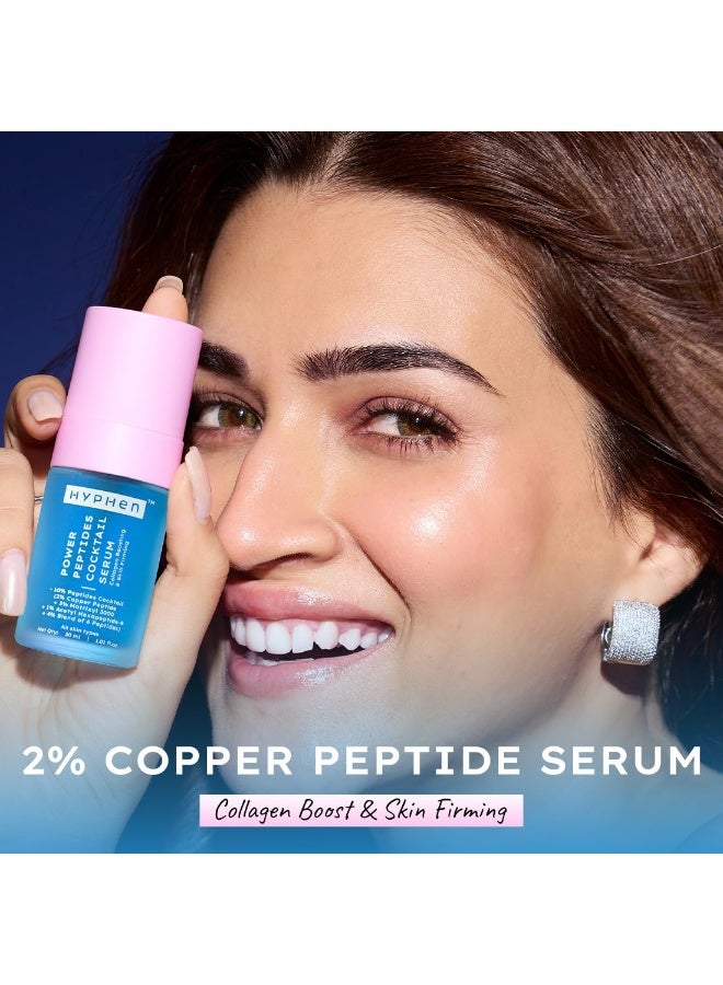 Hyphen 10% Power Peptide Cocktail Serum with 2% Copper Peptide Serum| Advanced Anti-Aging Formula | Reduces Fine Lines & Wrinkles | Glowing Skin | Face Serum For Men & Women | All Skin Types - 30ml - Image 2