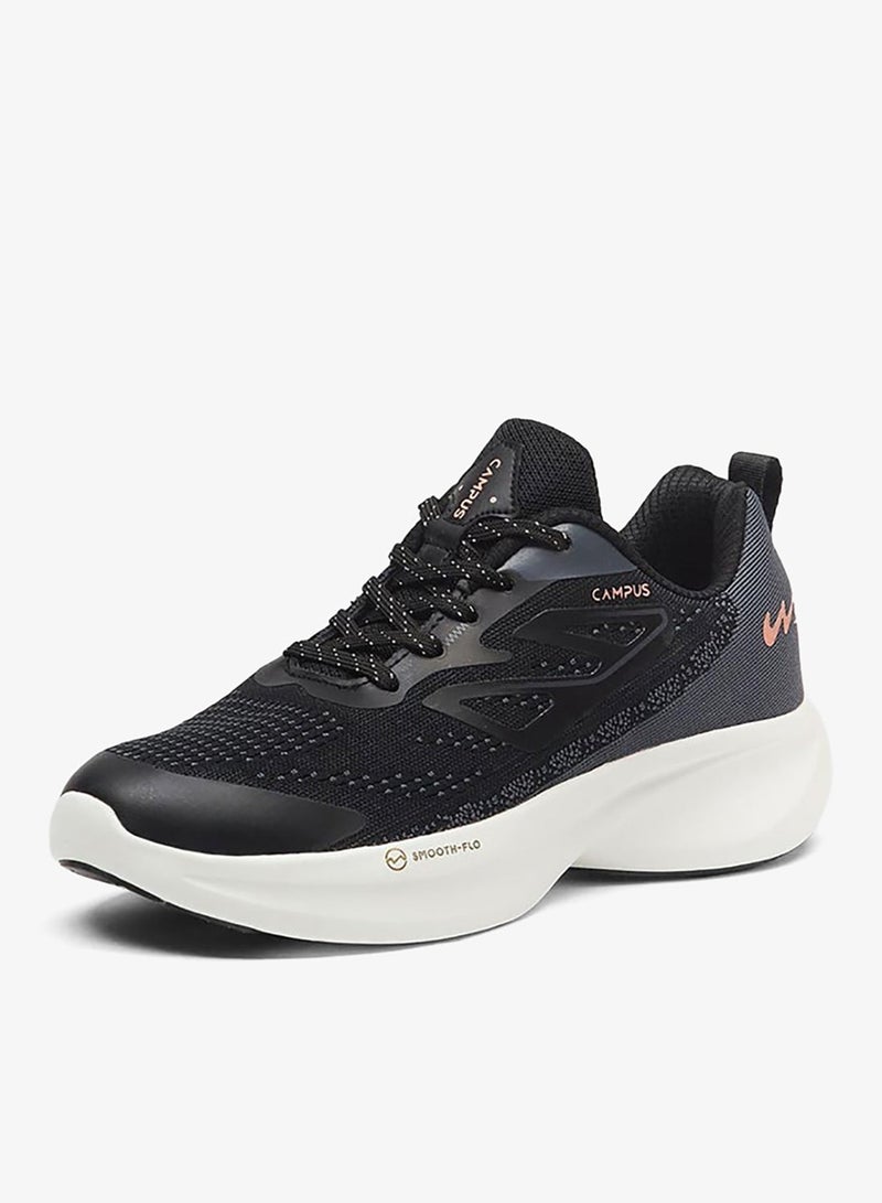 كامبس أحذية رياضية نسائية سوداء مريحة منخفضة الرقبة بتصميم أحادي اللون أنيق يلفت الأنظار فوراً - Image 2