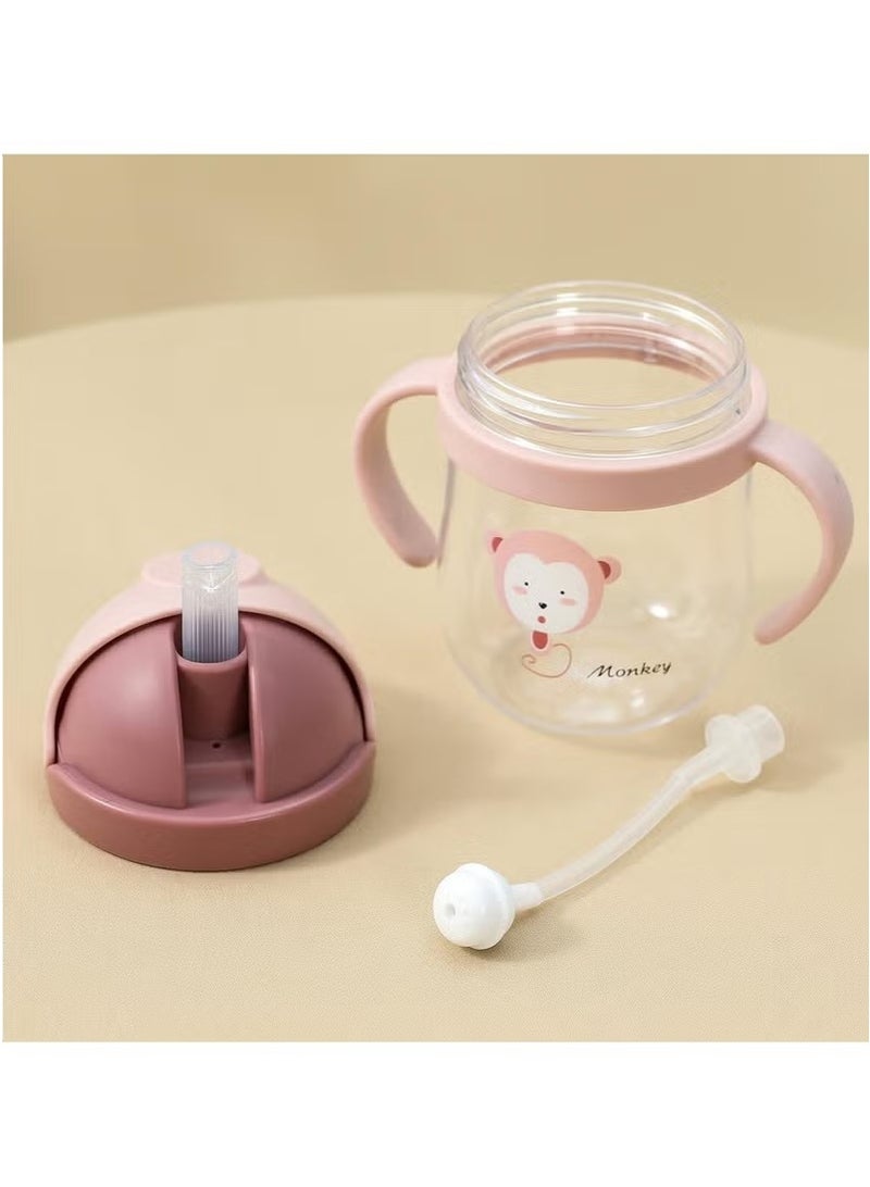 Gonice 250ml Baby Training Cup With Handle Water Bottle,Soft Spout Learner Cup,Baby Sippy Cups Anti-Drop Material(Pink) - Image 5