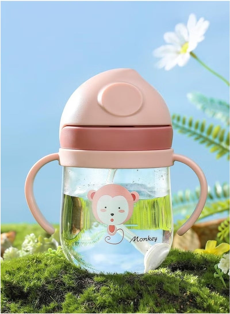 Gonice 250ml Baby Training Cup With Handle Water Bottle,Soft Spout Learner Cup,Baby Sippy Cups Anti-Drop Material(Pink) - Image 2