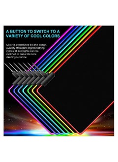 Y&D RGB Gaming Big Mouse Pad, with 14 Lighting Modes 2 Brightness Levels Large Extended Soft Led Pad Computer Keyboard Mousepads Mat 800 x 300mm, 31.5×11.8 inches  - Image 5
